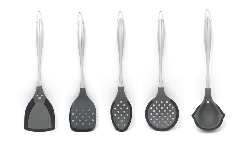 nylon and stainless steel kitchen utensils