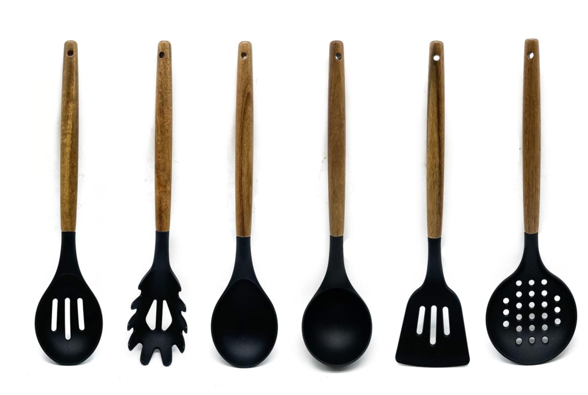 acacia wood handle kitchen utensils