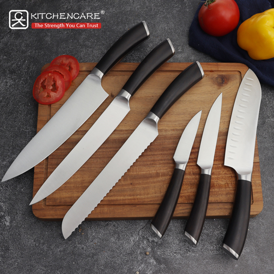 kitchen knife with ebony wood handle